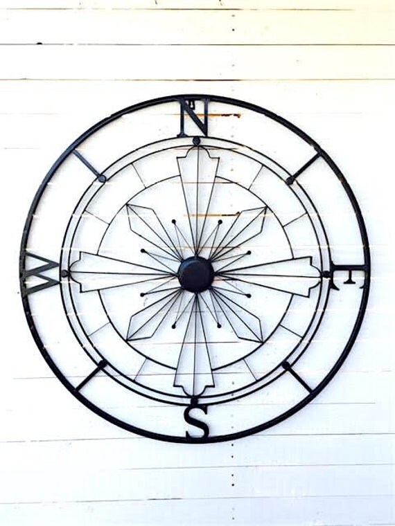 Metal Iron Compass Wall Art W010Metal Wall by TheIronNook on Etsy