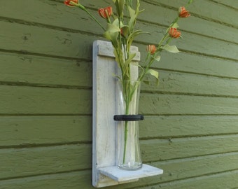 Rustic Wall Vase Sconce Wood Rustic Wall Vase Sconce Wood