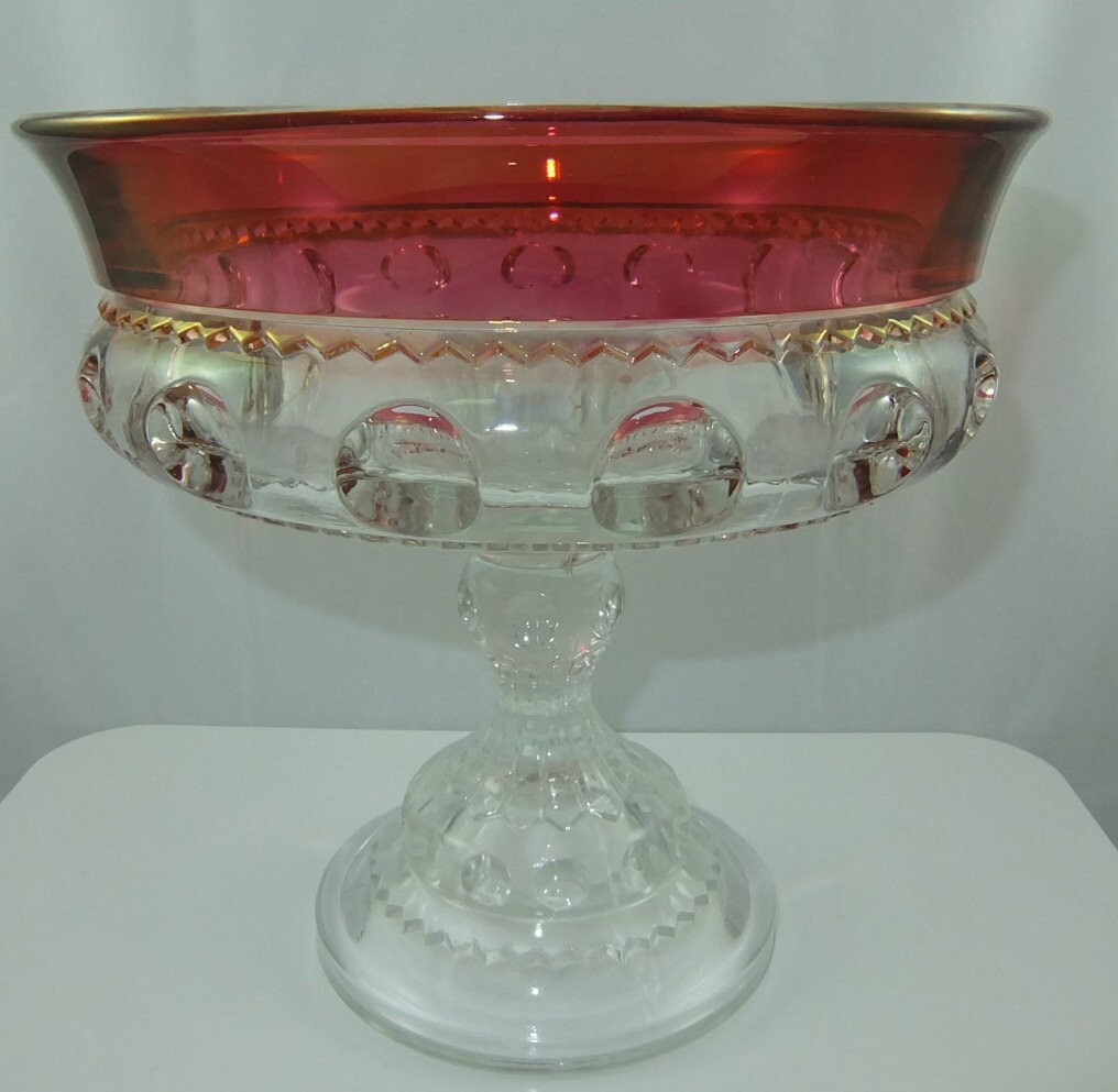 Vintage Tiffin King's Crown Ruby Glass Thumbprint by GigisWhimsy