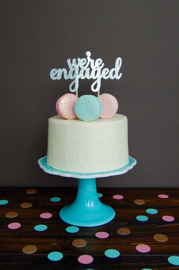 Engagement party cake topper bridal shower cake topper