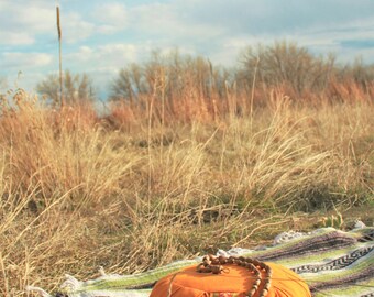 ORGANIC Buckwheat hull Meditation-Japa-Yoga Cushion/Bolster/Zafu Handmade & Handloom