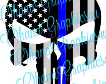 Police American Flag Punisher SVG