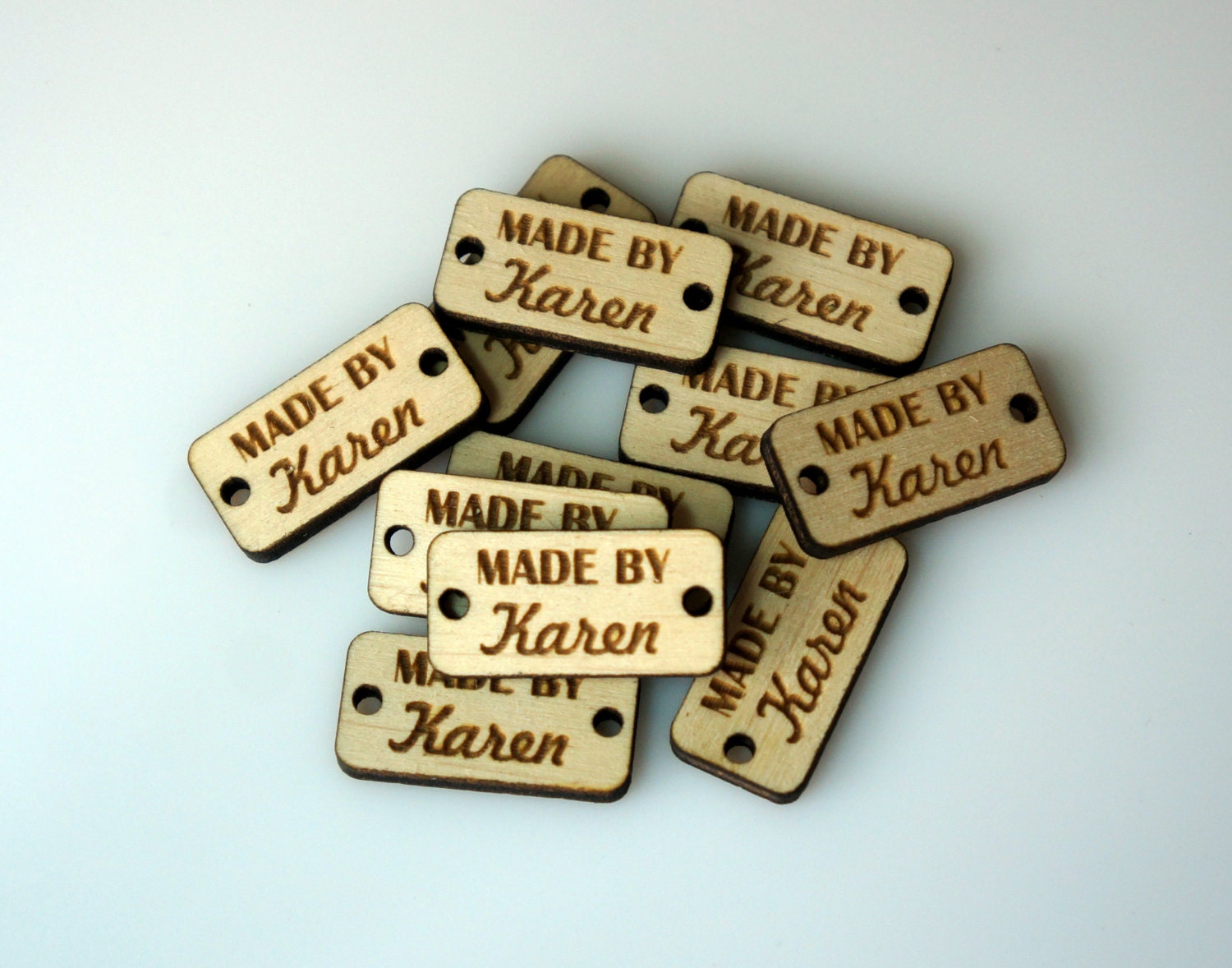 Custom Wood Tags Personalized Buttons Small Wooden Tags