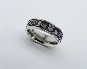 claddagh celtic wedding band titanium band titanium wedding band mens wedding band - Mens Claddagh Wedding Ring claddagh celtic wedding band titanium band titanium wedding band mens wedding band - Mens Claddagh Wedding Ring