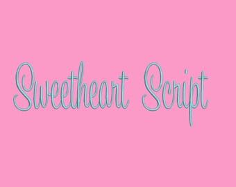 Sweetheart Script Embroidery Font - 3 Size Embroidery Designs Monogram Fonts BX Embroidery Fonts ~ INSTANT DOWNLOAD