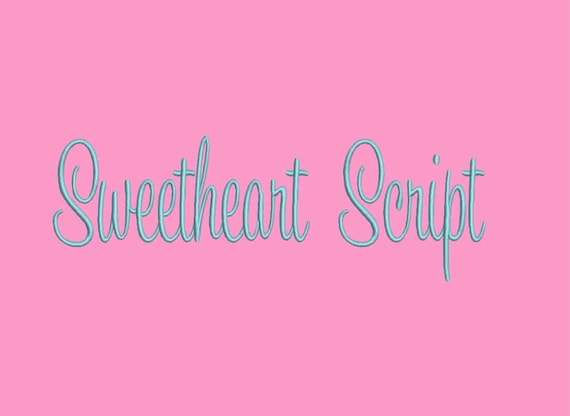 Sweetheart Script Embroidery Font 3 Size Embroidery Designs