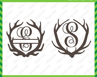 Deer Antlers Monogram frame SVG DXF PNG eps animal Cut Files for Cricut Design, Silhouette studio, Sure Cuts A Lot, Makes the Cut and more