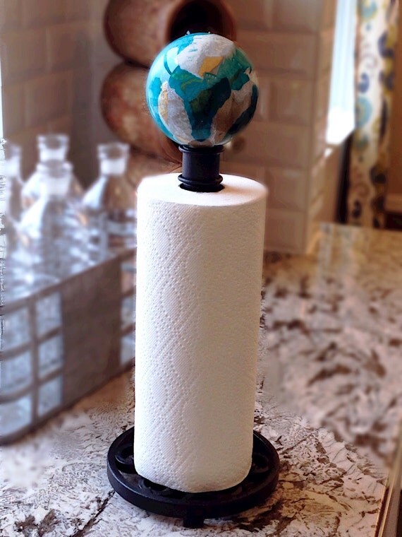 Items similar to Home Decor, glass top paper towel holder handmade
