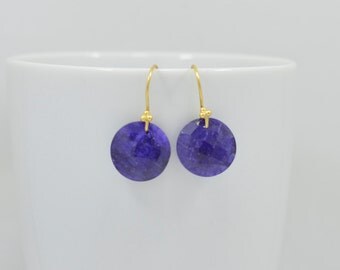 Blue Sapphire Earrings, Blue Sapphire Dangle Earrings, Blue Sapphire Silver Earrings, Blue Sapphire Gold Earrings, Sapphire Blue Earrings