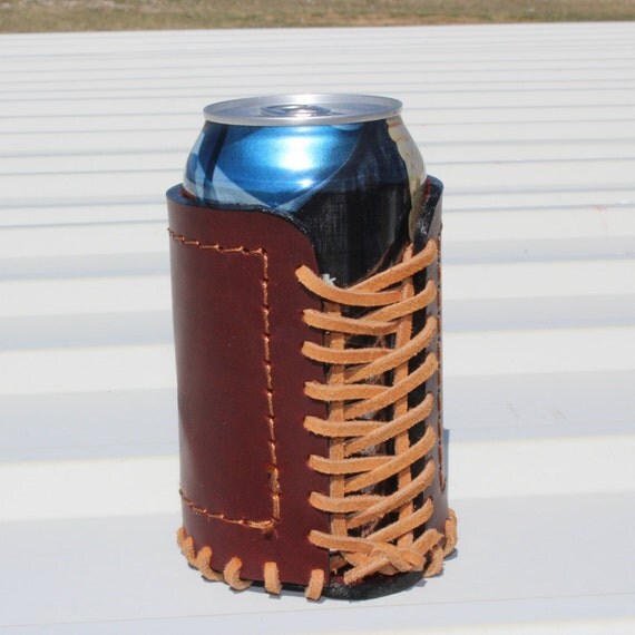 Leather Beer Koozie by SpringpointCreations on Etsy