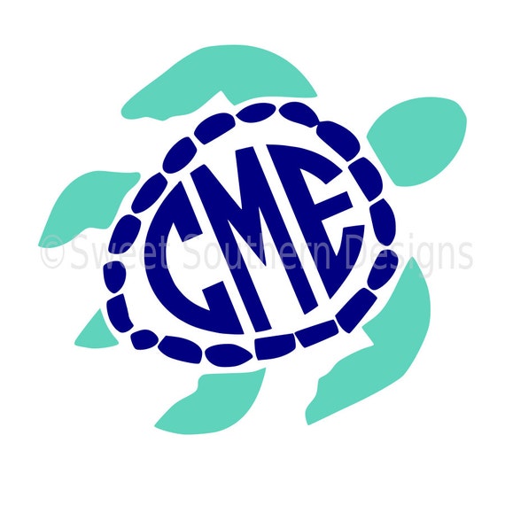 Download Sea turtle monogram SVG instant download design for cricut or