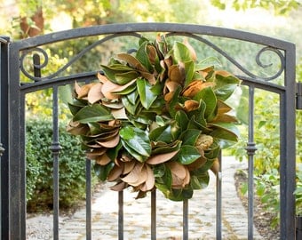 Golden Magnolia Wreath | Door Wreath | Magnolia Leaf Wreath | Fall Wreath | Wreaths for Fall | Autumn Wreath | Wreaths for Autumn | Gifts