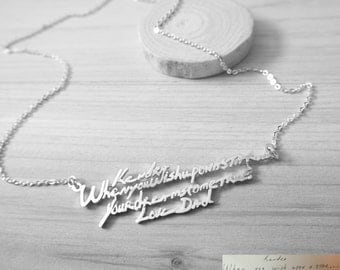 20% OFF Handwriting Necklace - Multiple Lines Signature Necklace - Personalized Keepsake Necklace - Memorial Gift - Mother Gift