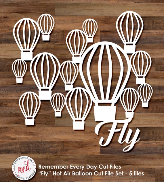 Download Fly cut file set 5 files hot air balloons svg cut files