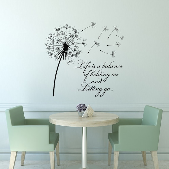 Dandelion Wall Decal Quote Life Is A Balance Holding On