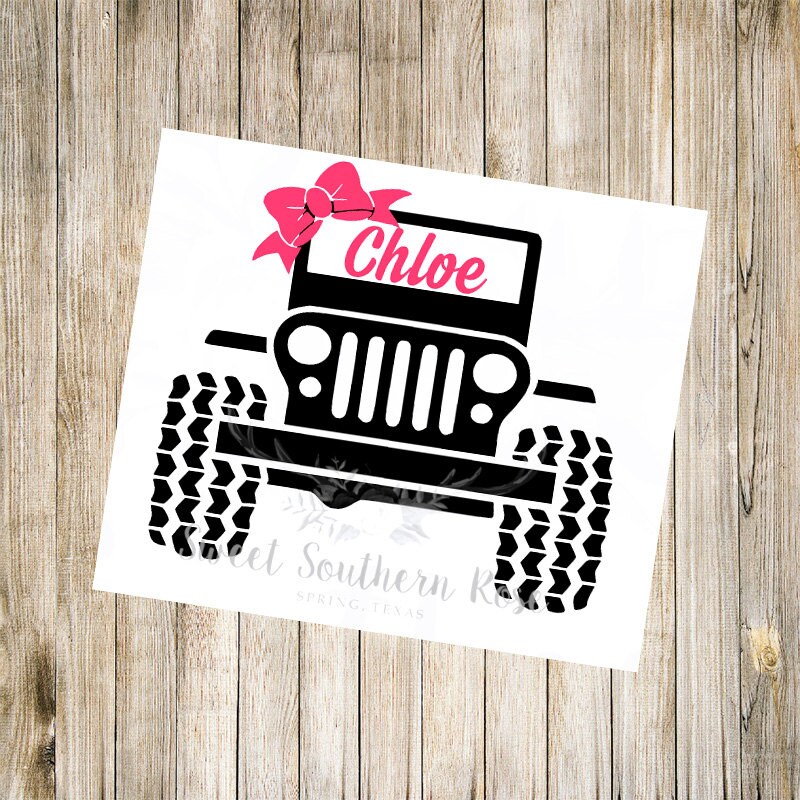 Jeep Name Decal Jeep Bow Name Decal Monogram Decal Jeep