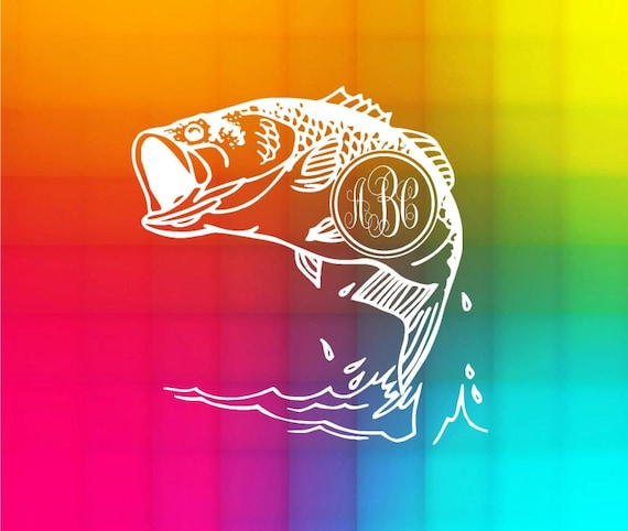 Download bass svg circle monogram bass fish design svg files for
