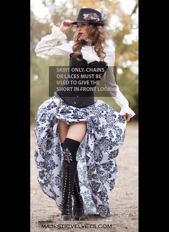 Steampunk Victorian Taffeta Bustle SKIRT ONLY DAMASK Costume for Cosplay Halloween by MajesticVelvets steampunk buy now online