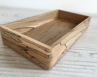 Valet tray, catchall, jewellery tray, Wooden tray, desk tidy, makeup storage, wooden box, spalted beech, unique, storage tray, makeup tray