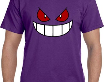 Gengar Face Pokemon Go Cosplay Parody T-Shirt * Sizes 2T - 6XL* Ladies Sizes * Ghastly * Haunter * Mystic * Valor * Instinct