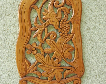 Wood Carved Wall Art carved wood wall art | etsy Wood Carved Wall Art carved wood wall art | etsy