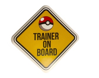 Funny Pokemon Sticker Go Decal Car Window Sticker - Trainer On Board pokeball