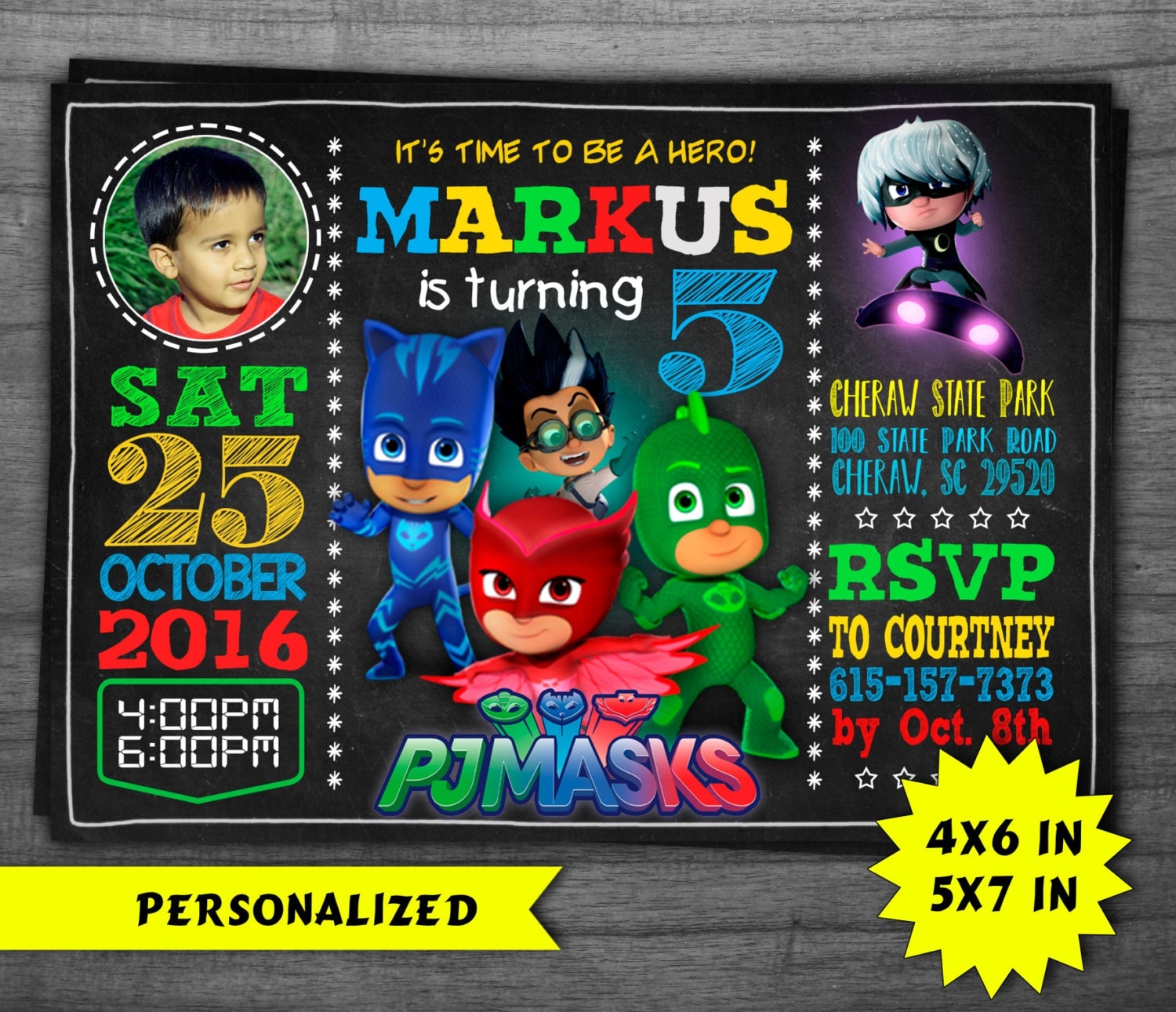 PJ Masks Invitation-PJ Masks Birthday Party PJ Masks by ...