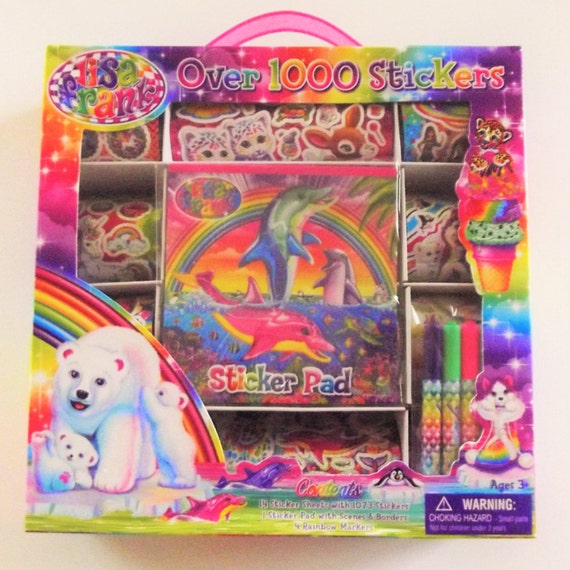 Lisa Frank Over 1000 Sticker Box Set Htf Dolphins Kittens