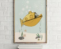 Unique yellow submarine art related items | Etsy