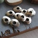Antiqued silver rondelle metal beads, disc washer freeform, large hole, silver plated with patina / pewter tone 10x 12mm (10 beads) 6AM50136