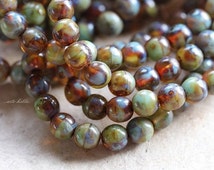 4mm Lustre Evening Sky Round Czech Glass Beads | Bead Spider