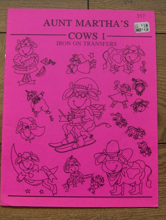 Items similar to Aunt Martha's Iron On Transfers Book COWS 1 on Etsy