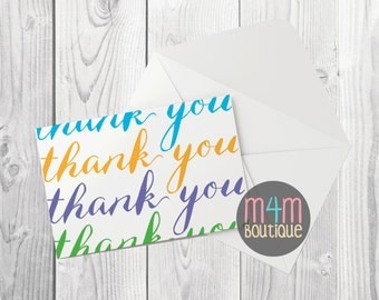 THANK YOU cards personalized | Folded or Flat 5.5" x 4"| stationary, business, personal, notecards, monogram, envelopes