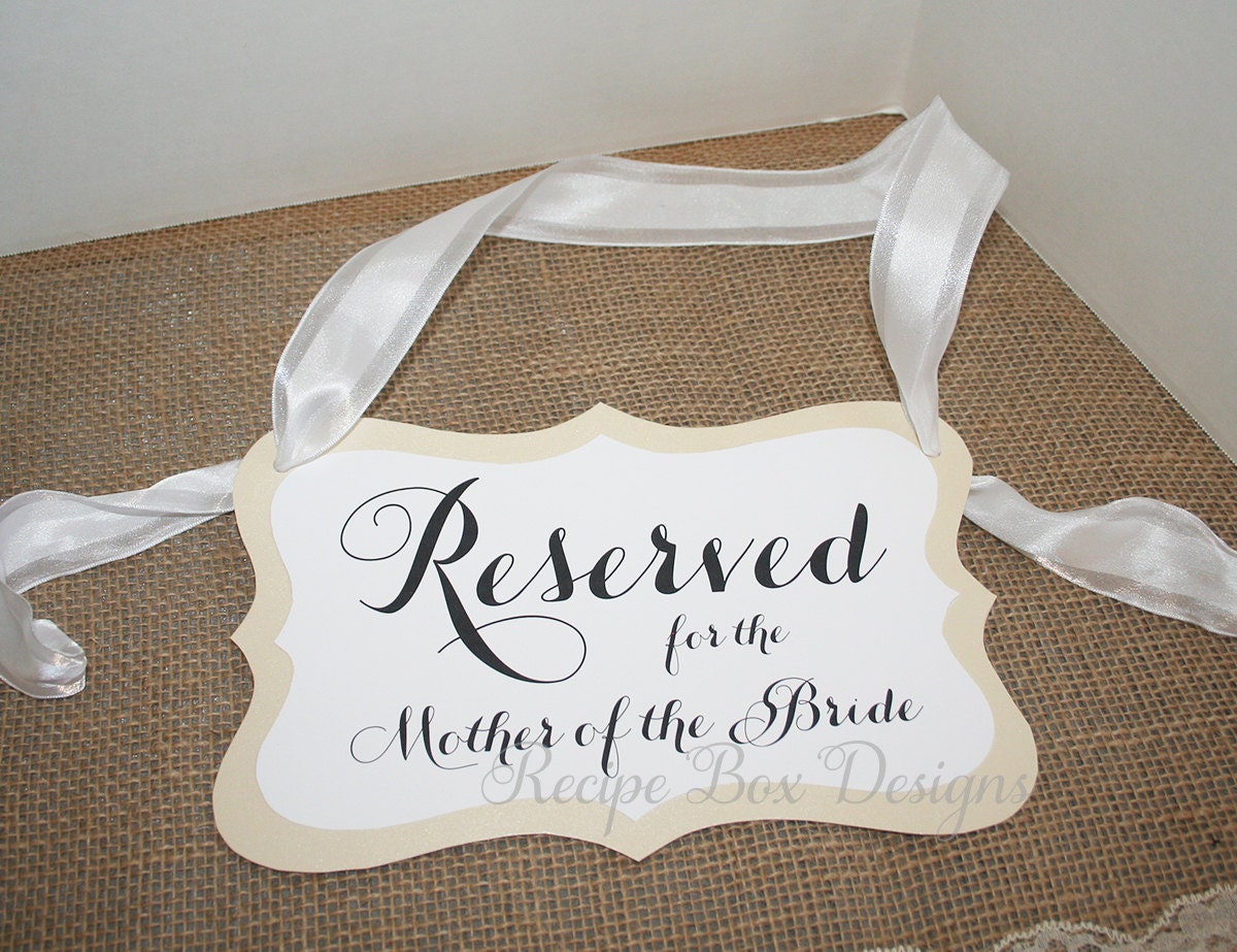 Reserved Chair Signs Pew Signs Wedding Reserved Signs
