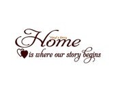 Home Is Where Our Story Begins - Wall Decal - Vinyl Wall Decals, Wall Decor, Wall Quotes, Love Decal, Just Married