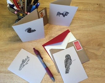 Set of 5 cards, your choice.  Mix and match note cards set. Thank you cards, all occasion cards, correspondence cards, blank note cards.