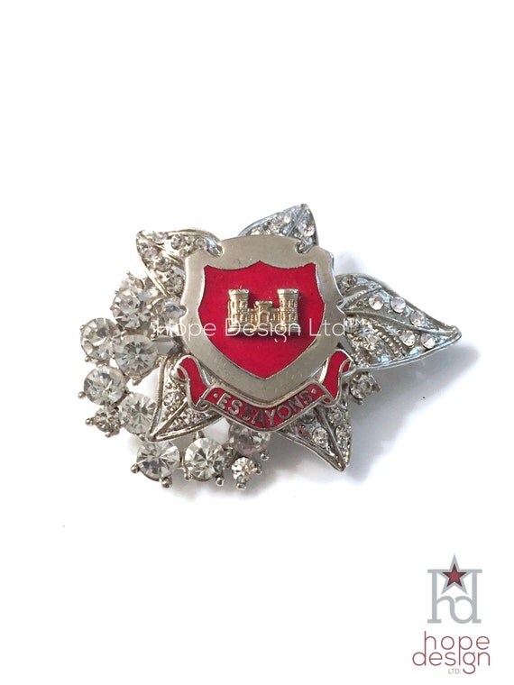 Vintage US Army Corps of Engineers Insignia on Silver and