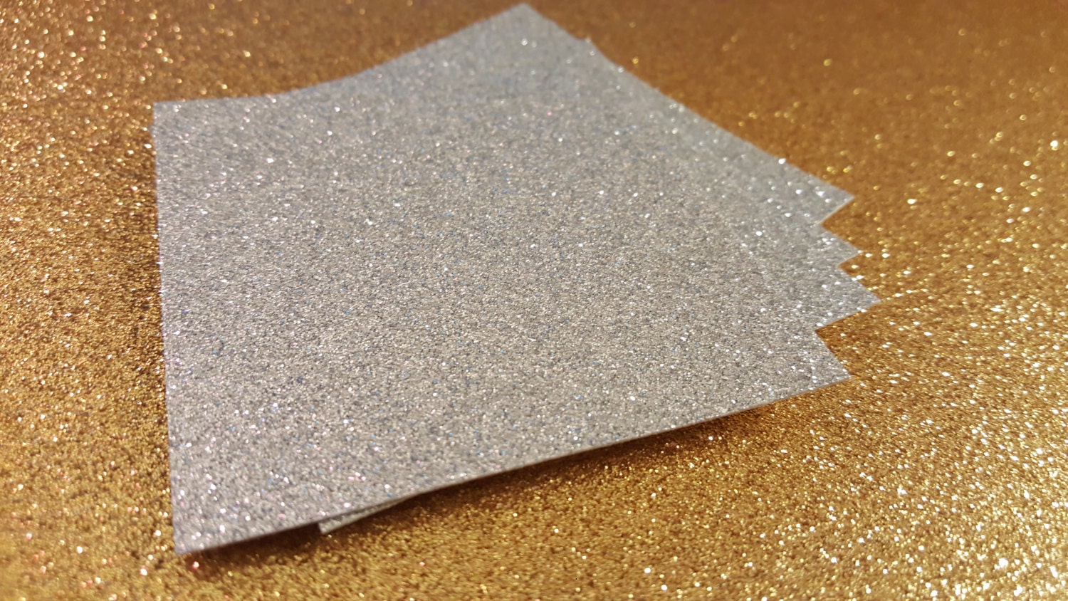 Silver Glitter Cardstock Wedding Invitations and Favor Tags