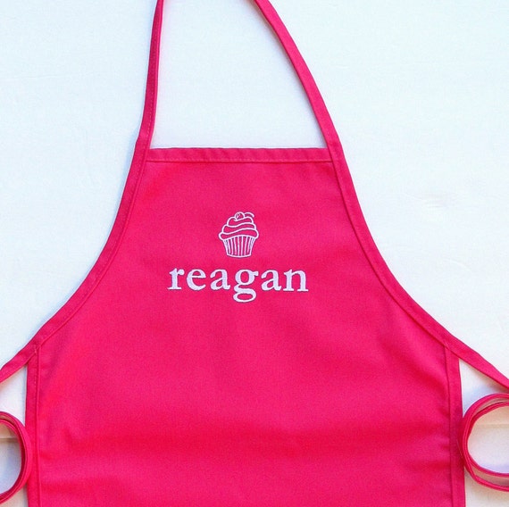 monogrammed kids aprons