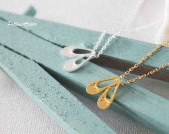 Ballerina Shoes Necklace in Gold/ Silver. Ballet Shoes Necklace. Dancer Jewelry. Cute and Sweet 16 Gift. Gift For Girls ( PNL- 171)