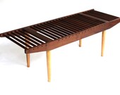 Modern Bench Table / Dowel Spindle / Danish Mid Century Style