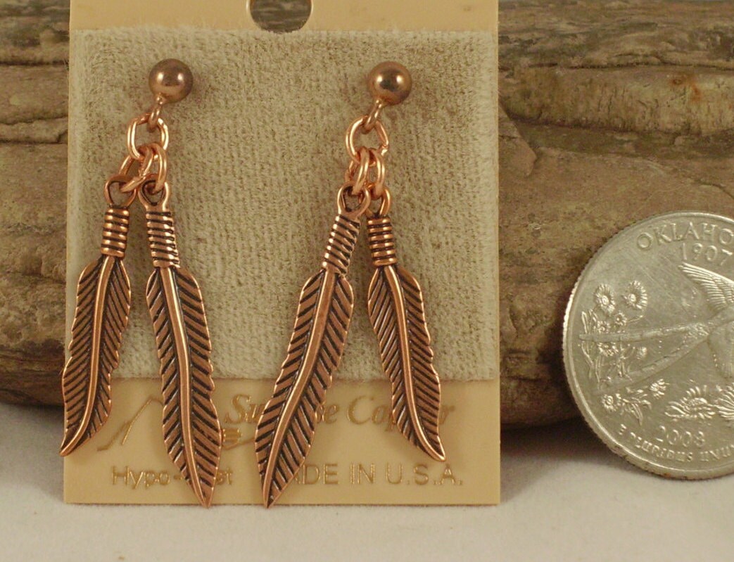 Sunrise Copper Earrings Made In USA Hypoallergenic Posts