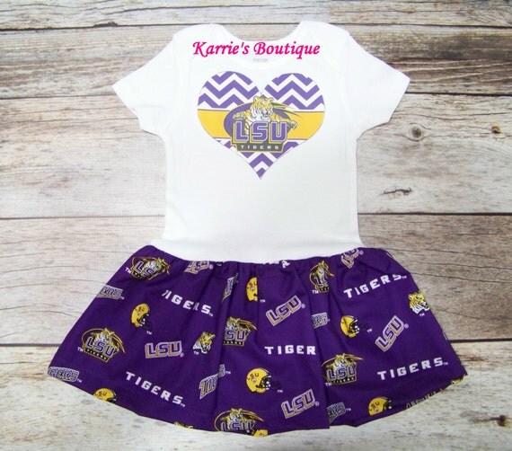 LSU Onesie Dress / Game Day / Geaux Tigers / Purple & Gold