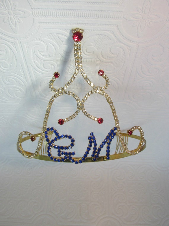 Tiara Crown Pageant Dress Up Prom Wedding Initials G M Grand