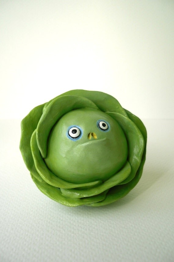 Polymer clay gemüse skulptur lustige kohl dekor von erinleshouse