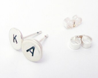 Initial Earrings- Letter Earrings- Personalized Earrings- Sterling Silver Earrings- Made in UK- Stud Earrings- Simple Stud