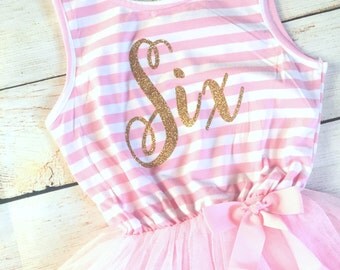 6th Birthday Tutu Dress / Birthday Outfit Girl, Toddler Dress, Baby Girl Dress, Birthday Dress, Birthday Girl, Tutu Dress, Girl Clothing
