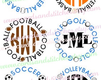 Sport Balls SVG - Football SVG - Soccer SVG - Digital Cutting File - Instant Download - Vector - Cricut Cut - Svg, Dxf, Jpg, Eps, Png