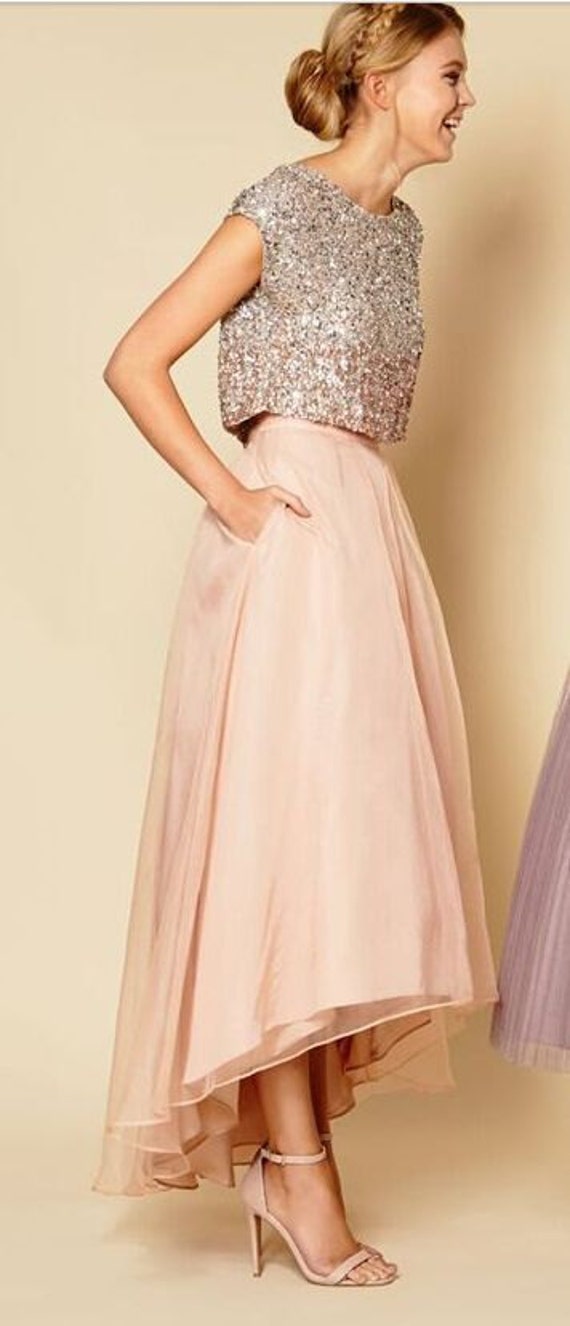 sparkle two piece skirt set