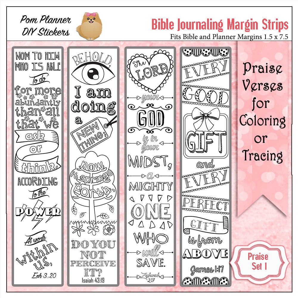 sale printable coloring bible journaling margin strips faith